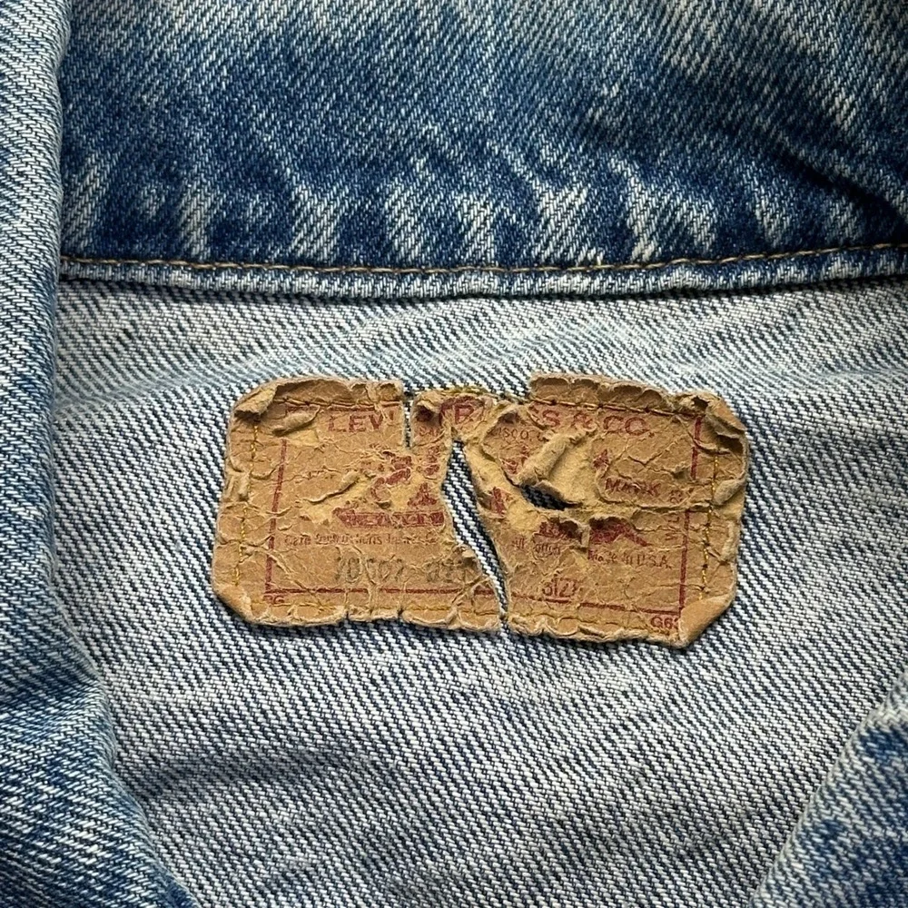 Vintage 80s Levis Type 3 Jacket 70507 0229 Mens Large Acid Wash USA Made Trucker